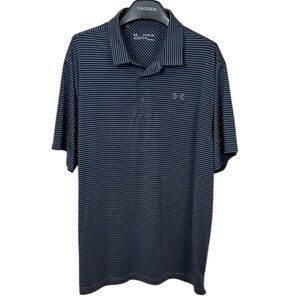 Under Armour‎ HeatGear Striped Golf Polo Shirt Men’s 2XL Navy Performance